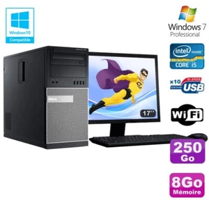 Pack PC tour DELL 7010 Core I5-3470 3.2Ghz 8Go 250Go DVD Wifi Win 7 + Schirm 17 - Bild 1 von 1