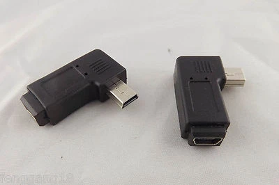 10pcs USB 2.0 Mini 5 Pin Male To Mini 5 Pin Female Left Angle Adapter Connector - Image 1 of 4