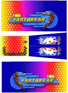Bally NBA FASTBREAK Pinball Machine CABINET Decal Set - Picture 1 of 1