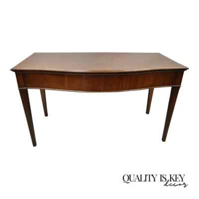 Mesa consola aparador inglés eduardiano caoba 2 cajones Demilune servidor Foto 1 de 4