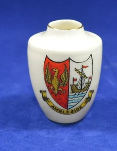 CARLTON CHINA CRESTED WARE CHINA VASE AMBLESIDE - Picture 1 of 8
