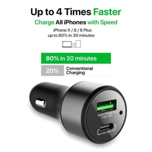 Cargador USB QC3.0 TIPO CAdapter coche accesorios compatible con iPhone Samsung - Imagen 1 de 6