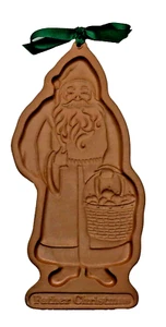 Molde para galletas Longaberger cerámica Papá Noel 1990 grande 8 pulgadas de alto - Imagen 1 de 6