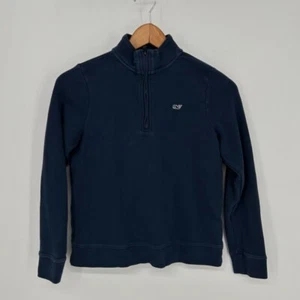 Vineyard Vines Sweater Boys Small Blue Jersey Quarter Zip Pullover - Picture 1 of 7