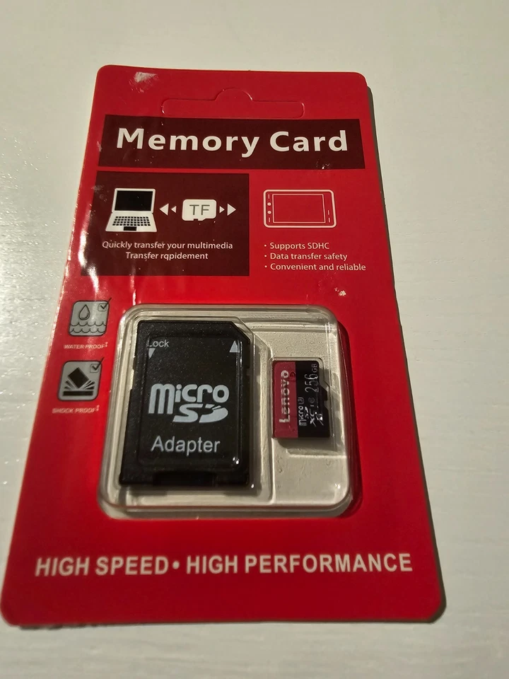 256 Gb Lenovo Memory Card Class 10 A1 - Image 1 of 2
