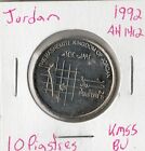 Coin Jordan 10 Piastres 1992 (AH 1412) KM55