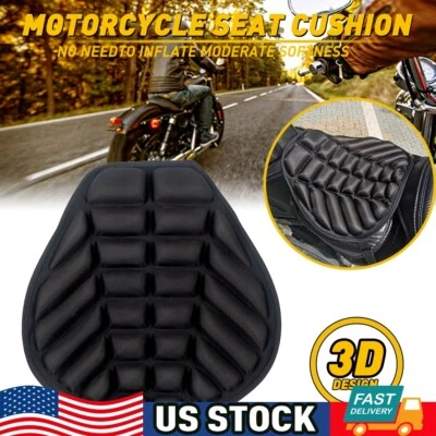 Cojín de asiento de gel para motocicleta cómodo amortiguador cubierta 3D transpirable alivio del dolor H Foto 1 de 4