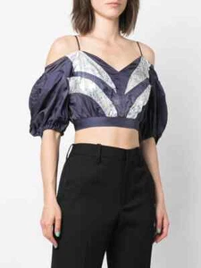 ISABEL MARANT SEXY CHIC BERIT SILK SATIN CROP TOP UK 8 EU 36 US 4 SMALL BNWT - Picture 1 of 12