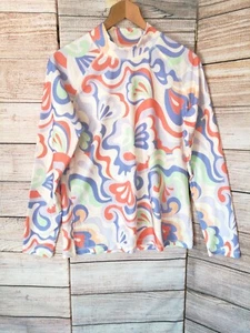 Crane Womens Top Size L Multicoloured Long Sleeve Jersey Stretch Close Fit Retro - Picture 1 of 15