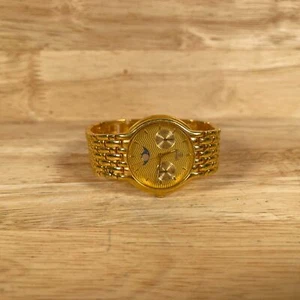 Swistar Men's Gold Stainless Steel Analog Dial Quartz Wrist Watch - For Parts - Picture 1 of 3