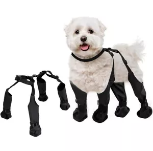 BECROWM Waterproof Dog Boots Large Paw Protector Adjustable Pet Shoes Grey Soft - Picture 1 of 4