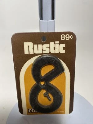 Vintage Cole Rustic Aluminum Cast Metal Mailbox Letters NOS Number 8 - Image 1 of 4