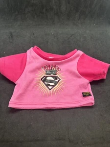 Vintage Build A Bear Superman Supergirl Shirt Top Pink - Picture 1 of 3