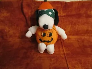 Vintage Halloween Plush 7" Peanuts Snoopy Pumpkin Belly-Whitman's Samplers - Picture 1 of 10