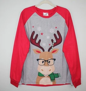 PJs + PANCAKES Women's Fleece Long Sleeve Christmas Reindeer Pajama Top Sz XL - Picture 1 of 9