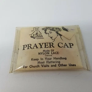 Nylon Lace Acetate Handbag Prayer Cap for Church Visits Vintage 1950s - Picture 1 of 5