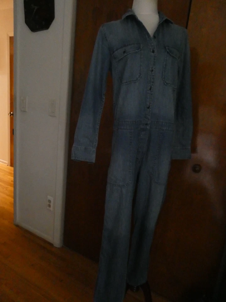 Mono de mezclilla Gap azul algodón manga larga jersey mediano Foto 1 de 4