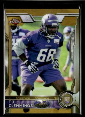 (3178) 2015 Topps Chrome T.J. Clemmings Gold Refractor #/50 RC - Image 1 of 2