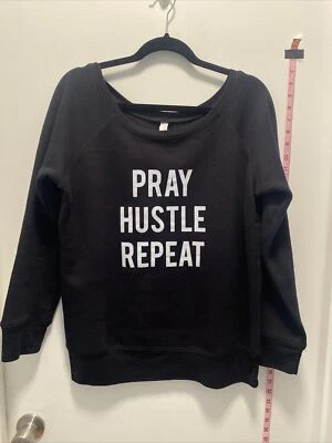 Bella Mujer Sudadera Talla XL XTRA GRANDE NUEVA SIN ETIQUETAS Ajustada Negra Orar Austre Repetir Foto 1 de 4