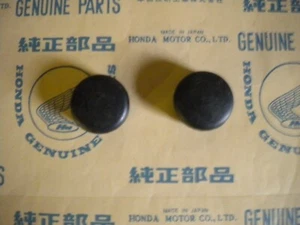 HONDA C100 NOS Rear Swing Arm Caps black, very early - Picture 1 of 2