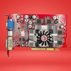 ATI Radeon 9600 XT 128m VGA TV DVI AGP Retro Gaming Video Card - Picture 1 of 3