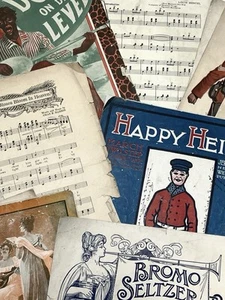 Lote Mixto Partituras Muy ANTIGUAS Artesanía Efímera Artes y Manualidades - como está - Imagen 1 de 8