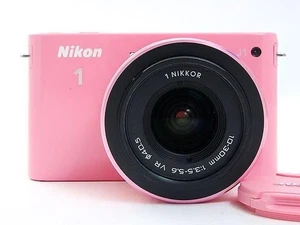 Nikon 1 J1 10.1MP Mirrorless Digital Camera Pink with VR 10-30mm Lens from Japan - Picture 1 of 4