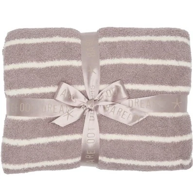 Barefoot Dreams Cozy Chic Ultra Soft Throw Blanket Beach Rock / Cream NWT $168 - Image 1 of 4