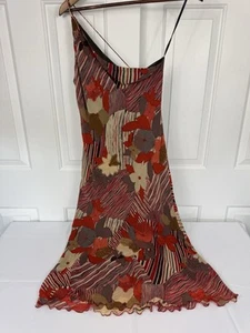 Laundry Shelli Segal 100% Silk Asymmetrical Slip Dress Sz 8 Bias Cut Lined - Picture 1 of 9