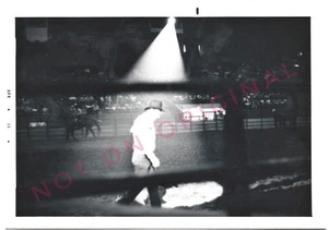 Vintage Old 1960s Abstract Photo of a Cowboy at Rodeo Spotlight on Man Shadows - Picture 1 of 1