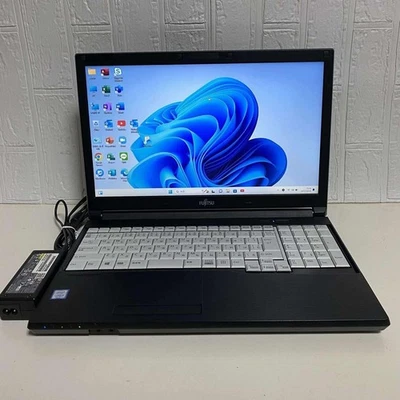 FUJITSU LIFEBOOK Laptop Windows 11 Pro 64bit Core i3 SSD 128GB Black Used Japan - image 1 of 4