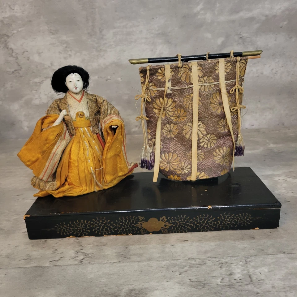 Vintage Japanese Hina Doll Figurine Display Case Antique Decoration - Image 1 of 4