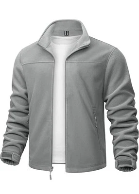 TACVASEN Men's Jackets Winter Fleece Full Zip Military Tactical Jacket 2XL Grey - Image 1 of 4