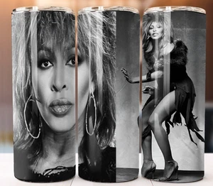 Tina Turner 20oz Skinny Tumbler Cup Mug Lid Straw Hot Cold Drinks - Picture 1 of 1