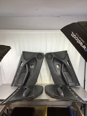 00-06 BMW E46 323 325 330 Sedán Negro Puerta Tarjeta Panel 4 Piezas Interior Juego Borde Foto 1 de 4