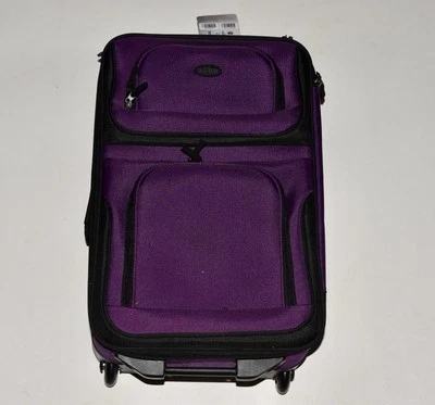 U.S. Traveler Rio Rugged Fabric Expandable Carry-on Luggage 2 Wheel, Purple - Image 1 of 3