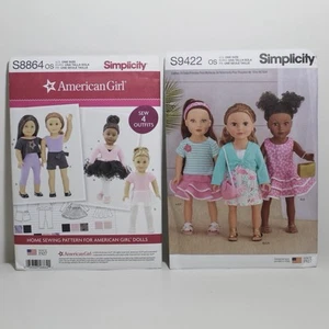Simplicity Neu Schnittmuster 2 Stück American Girl Puppenkleidung S8864 & S9422 - Bild 1 von 5