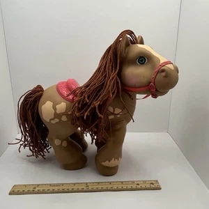 Vintage Large 1992 Cabbage Patch Crimp N Curl Pony Brown Horse Pink Saddle - Picture 1 of 10