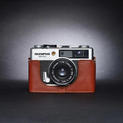 Genuine Real Leather Film Camera Bag Case Protect Cover For Olympus 35ED 35 ED - Image 1 of 4