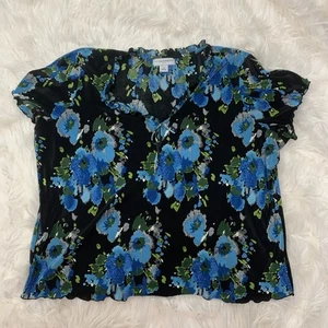 Sag Harbor Top Floral Negro Azul 3X - Imagen 1 de 4