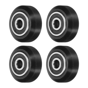 4 Pieces 3D Printer Wheels with 625RS Linear Bearings, Black - for 3D Printers - Afbeelding 1 van 5