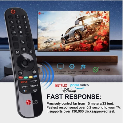 Universal LG TV Remote 2019–2023 MR22/23GA Magic, No Voice/Pointer, OLED UHD 4K - Immagine 1 di 4