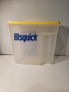Vintage Rubbermaid Servierschoner "Bisquick" Behälter-Rezepte-klar/gelb - Bild 1 von 4