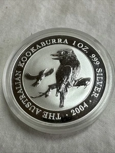 2004 Perth Mint 1oz 999 Silver Kookaburra Bullion Coin in Capsule Australia - Picture 1 of 3