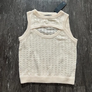 Suéter Lulus Recortado Camiseta sin Mangas Tejido Beige Mujer Talla S - Imagen 1 de 6