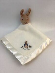 World of Beatrix Potter Peter Rabbit Lovey 18" x 18" Blanket Unisex Cream Satin