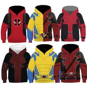 Deadpool Wolverine Superhero Cosplay Hoodie Pullover Casual Tracksuit Halloween - Picture 1 of 30