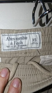 NWT Abercrombie & Fitch Pull On Shorts Linen Blend Mens XS Drawstring Beige - Picture 1 of 5