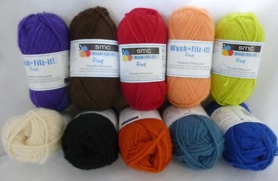 SMC Wash + Filz It! Fine Felting Wool for Knitting x 50g ~ 100% Wool