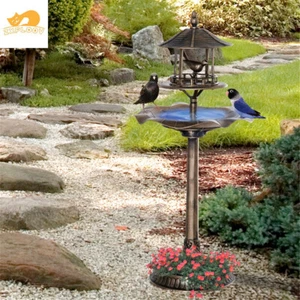 Elegant 3-in-1 Bird Bath & Feeder Bowl for Garden Décor - Weatherproof Resin - Picture 1 of 7